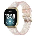 For Fitbit Versa 3 Glitter Powder Silicone Watch Band(Rose Gold)