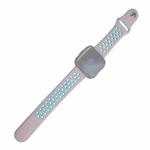 For Fitbit Versa 3 Two-color Silicone Watch Band(Pink Blue)