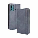 For Motorola Moto G60 / Moto G40 Fusion Magnetic Buckle Retro Crazy Horse Texture Horizontal Flip Leather Case with Holder & Card Slots & Photo Frame(Blue)