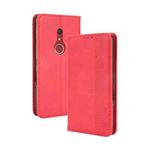 For Fujitsu Be4 Plus F-41B Magnetic Buckle Retro Crazy Horse Texture Horizontal Flip Leather Case with Holder & Card Slots & Photo Frame(Red)