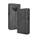 For Nokia X10 / X20 Magnetic Buckle Retro Crazy Horse Texture Horizontal Flip Leather Case with Holder & Card Slots & Photo Frame(Black)