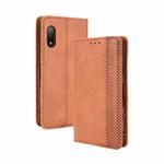For Sony Xperia Ace II Magnetic Buckle Retro Crazy Horse Texture Horizontal Flip Leather Case with Holder & Card Slots & Photo Frame(Brown)