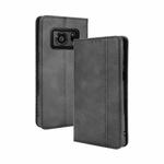 For Sharp Aquos R6 Magnetic Buckle Retro Crazy Horse Texture Horizontal Flip Leather Case with Holder & Card Slots & Photo Frame(Black)