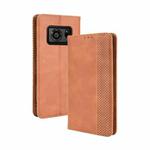 For Sharp Aquos R6 Magnetic Buckle Retro Crazy Horse Texture Horizontal Flip Leather Case with Holder & Card Slots & Photo Frame(Brown)