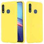 For Motorola Moto E 2020 Solid Color Liquid Silicone Dropproof Full Coverage Protective Case(Yellow)