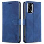 For OPPO A74 4G / F19 AZNS Skin Feel Calf Texture Horizontal Flip Leather Case with Card Slots & Holder & Wallet((Blue)