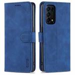 For OPPO Reno5 Pro AZNS Skin Feel Calf Texture Horizontal Flip Leather Case with Card Slots & Holder & Wallet((Blue)