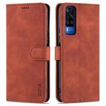 For vivo Y51 / Y31 AZNS Skin Feel Calf Texture Horizontal Flip Leather Case with Card Slots & Holder & Wallet((Brown)