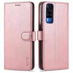 For vivo Y51 / Y31 AZNS Skin Feel Calf Texture Horizontal Flip Leather Case with Card Slots & Holder & Wallet((Rose Gold)