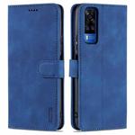 For vivo Y51 / Y31 AZNS Skin Feel Calf Texture Horizontal Flip Leather Case with Card Slots & Holder & Wallet((Blue)