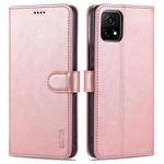 For vivo Y52S / iQOO U3 AZNS Skin Feel Calf Texture Horizontal Flip Leather Case with Card Slots & Holder & Wallet((Rose Gold)