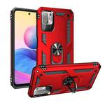 For Xiaomi Redmi Note 10 5G Shockproof TPU + PC Protective Case with 360 Degree Rotating Holder(Red)