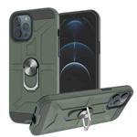 For iPhone 12 Pro Max War-god Armor TPU + PC Shockproof  Magnetic Protective Case with Ring Holder(Deep Green)