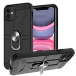 For iPhone 11 War-god Armor TPU + PC Shockproof  Magnetic Protective Case with Ring Holder (Black)