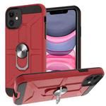 For iPhone 11 War-god Armor TPU + PC Shockproof  Magnetic Protective Case with Ring Holder (Red)