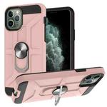 For iPhone 11 Pro War-god Armor TPU + PC Shockproof  Magnetic Protective Case with Ring Holder (Rose Gold)