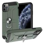 For iPhone 11 Pro Max War-god Armor TPU + PC Shockproof  Magnetic Protective Case with Ring Holder (Deep Green)