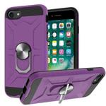 War-god Armor TPU + PC Shockproof  Magnetic Protective Case with Ring Holder For iPhone 8 / 7 / SE 2020(Purple)