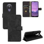 For Nokia 1.4 Solid Color Skin Feel Magnetic Buckle Horizontal Flip Calf Texture PU Leather Case with Holder & Card Slots & Wallet(Black)