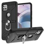 For Motorola Moto G 5G / One 5G Ace War-god Armor TPU + PC Shockproof Magnetic Protective Case with Ring Holder(Black)