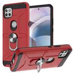 For Motorola Moto G 5G / One 5G Ace War-god Armor TPU + PC Shockproof Magnetic Protective Case with Ring Holder(Red)