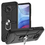 For Motorola Moto G Power 2021 War-god Armor TPU + PC Shockproof Magnetic Protective Case with Ring Holder(Black)