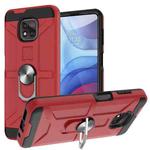 For Motorola Moto G Power 2021 War-god Armor TPU + PC Shockproof Magnetic Protective Case with Ring Holder(Red)