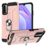 For Xiaomi Redmi 9 Power / Note 9 4G / Poco M3 War-god Armor TPU + PC Shockproof Magnetic Protective Case with Ring Holder(Rose Gold)