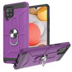For Samsung Galaxy A42 5G War-god Armor TPU + PC Shockproof Magnetic Protective Case with Ring Holder(Purple)