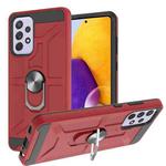 For Samsung Galaxy A72 5G / 4G War-god Armor TPU + PC Shockproof Magnetic Protective Case with Ring Holder(Red)