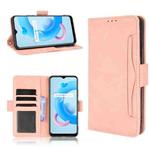 For OPPO Realme C11 2021 / C20 / C20A Skin Feel Calf Pattern Horizontal Flip Leather Case with Holder & Card Slots & Photo Frame(Pink)