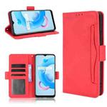 For OPPO Realme C11 2021 / C20 / C20A Skin Feel Calf Pattern Horizontal Flip Leather Case with Holder & Card Slots & Photo Frame(Red)