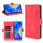 For TCL 20 SE Skin Feel Calf Pattern Horizontal Flip Leather Case with Holder & Card Slots & Photo Frame(Red)