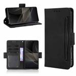 For Sony Xperia Ace II SO-41B Skin Feel Calf Pattern Horizontal Flip Leather Case with Holder & Card Slots & Photo Frame(Black)
