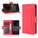 For Sony Xperia Ace II SO-41B Skin Feel Calf Pattern Horizontal Flip Leather Case with Holder & Card Slots & Photo Frame(Red)