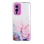 For OnePlus 9 Hollow Marble Pattern TPU Precise Hole Protective Case(Pink)
