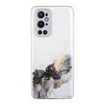 For OnePlus 9 Pro Hollow Marble Pattern TPU Precise Hole Protective Case(Black)