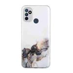 For OnePlus Nord N100 Hollow Marble Pattern TPU Precise Hole Protective Case(Black)
