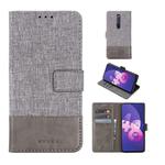 MUXMA MX102 Horizontal Flip Canvas Leather Case with Stand & Card Slot & Wallet Function(Grey)