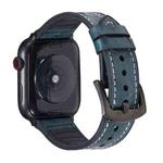 Ostrich Texture Leather Watch Band For Apple Watch Series 7 45mm / 6 & SE & 5 & 4 44mm / 3 & 2 & 1 42mm(Navy Blue)