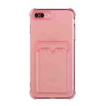 TPU Dropproof Protective Back Case with Card Slot For iPhone 8 Plus / 7 Plus(Pink)