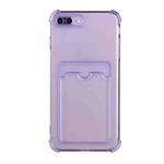 TPU Dropproof Protective Back Case with Card Slot For iPhone 8 Plus / 7 Plus(Purple)