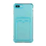 TPU Dropproof Protective Back Case with Card Slot For iPhone 8 Plus / 7 Plus(Baby Blue)