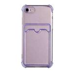 For iPhone SE 2022 / SE 2020 / 8 / 7 TPU Dropproof Protective Back Case with Card Slot(Purple)