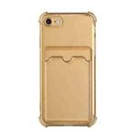 For iPhone SE 2022 / SE 2020 / 8 / 7 TPU Dropproof Protective Back Case with Card Slot(Gold)