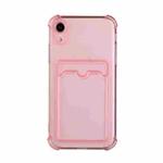 For iPhone XR TPU Dropproof Protective Back Case with Card Slot(Pink)