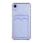 For iPhone XR TPU Dropproof Protective Back Case with Card Slot(Purple)