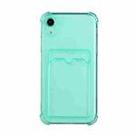 For iPhone XR TPU Dropproof Protective Back Case with Card Slot(Green)