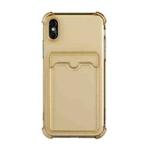 For iPhone XS Max TPU Dropproof Protective Back Case with Card Slot(Gold)