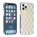 For iPhone 11 Laser Aurora Rhombic Grid TPU Protective Case (Transparent White)